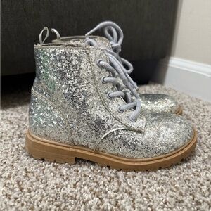 Old Navy Glittery Silver Kids Boots